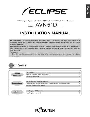 Eclipse Fujitsu Ten avn51D Manual pdf manual